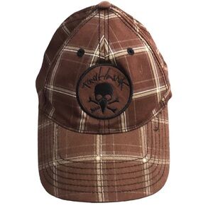 Tony Hawk skeleton embroidered plaid hat